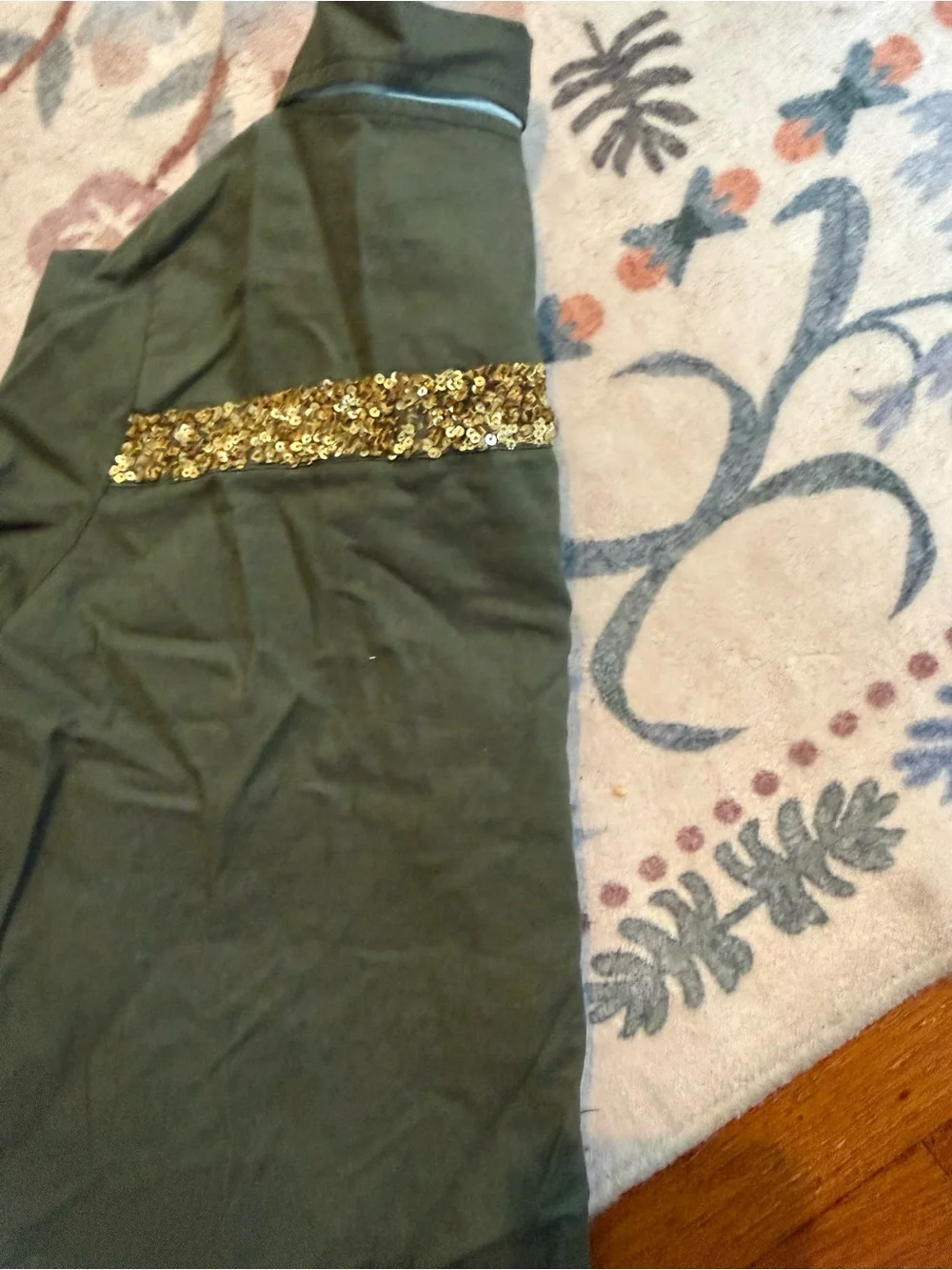 Pink Chicken Olive Green Sequin Pocket Jacket for Kids